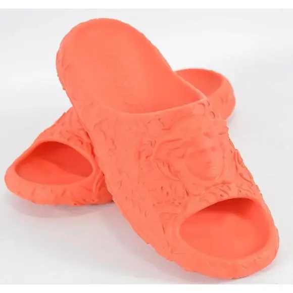 Versace Medusa Palazzo Red Rubber Logo Slide Pool Sandal Flip Flop Flat 44 11 Versace medusa slides size - Gem main image 3